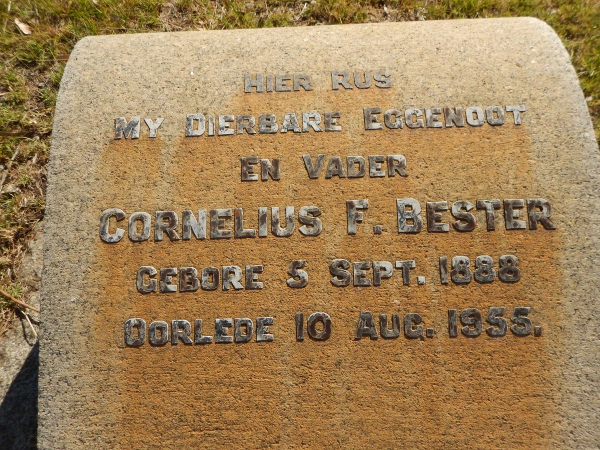 BESTER Cornelius F. 1888-1955