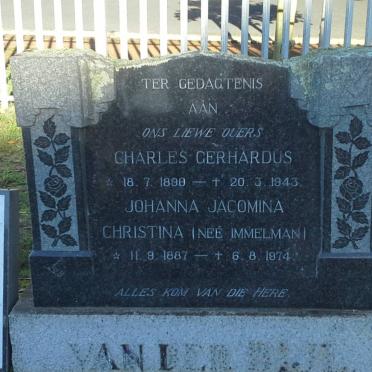 BIJL Charles Gerhardus, van der 1890-1943 &amp; Johanna Jacomina Christina IMMELMAN 1887-1974
