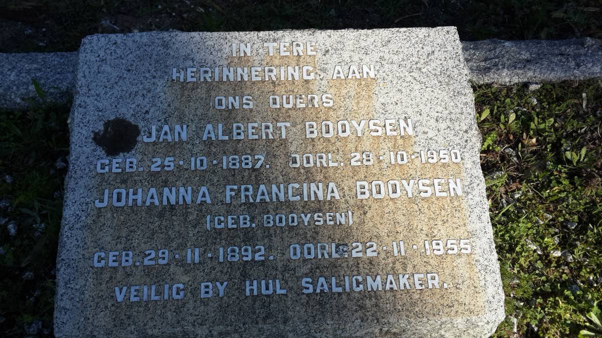 BOOYSEN Jan Albert 1887-1950 &amp; Johanna Francina BOOYSEN 1892-1955