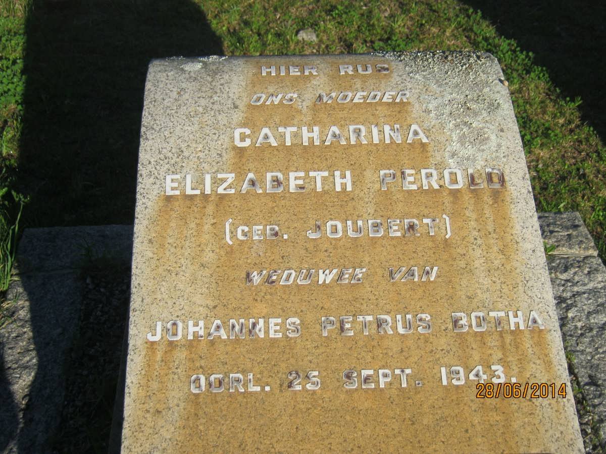 BOTHA Catharina Elizabeth voorheen PEROLD nee JOUBERT -1943