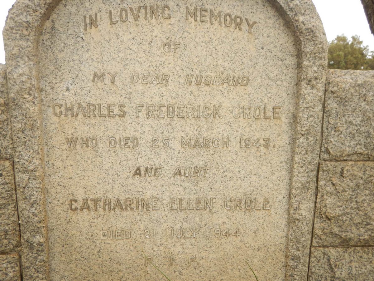 CROLE Charles Frederick -1943 &amp; Catharine Ellen -1944