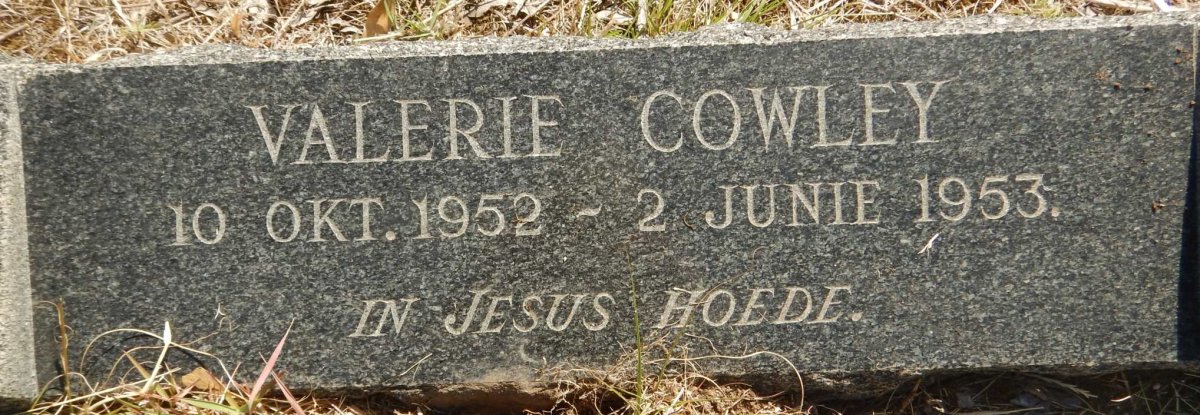 COWLEY Valerie 1952-1953