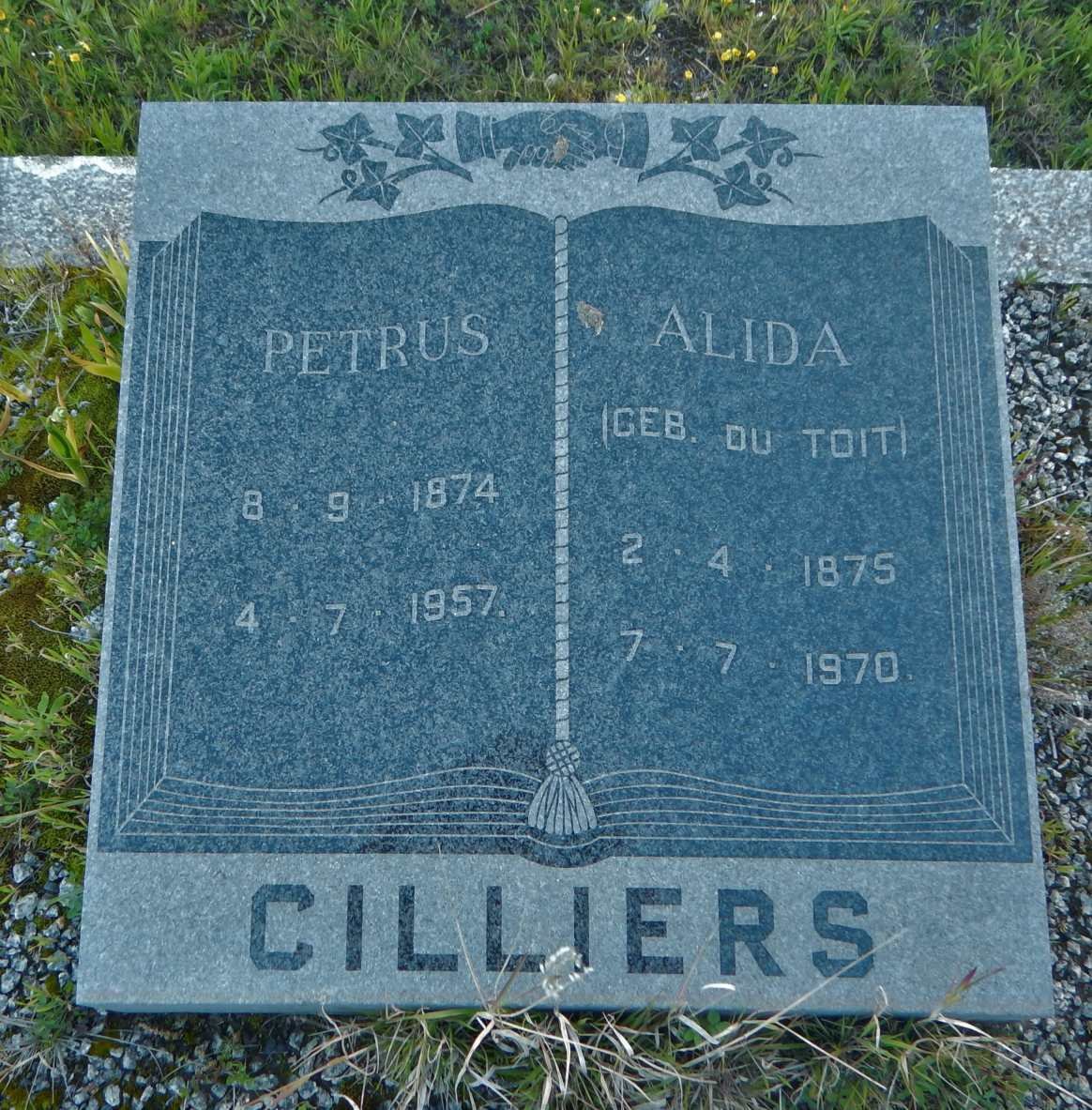 CILLIERS Petrus 1874-1957 &amp; Alida DU TOIT 1875-1970