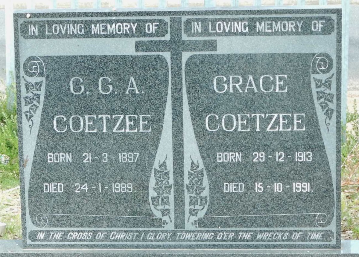 COETZEE G.G.A. 1897-1989 &amp; Grace 1913-1991