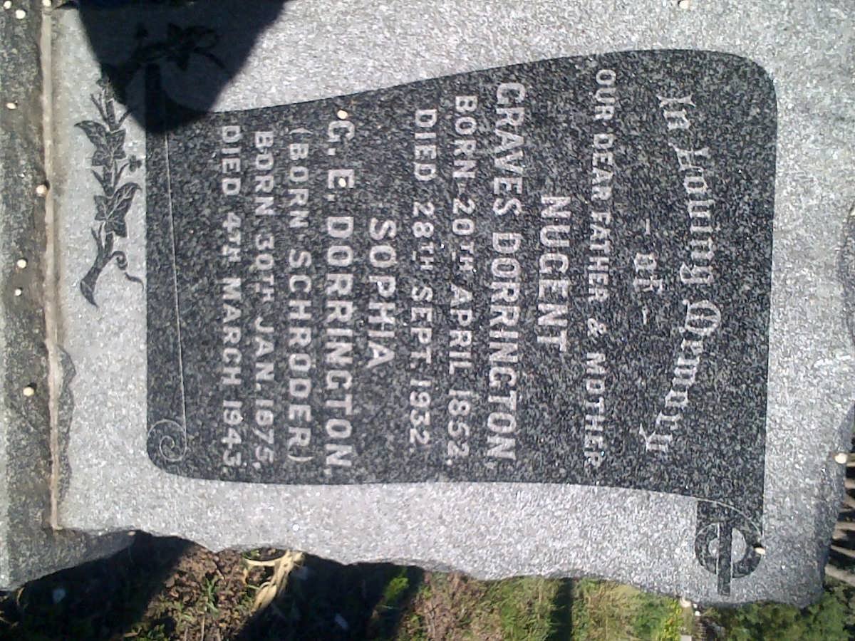 DORRINGTON Nugent Graves 1852-1932 &amp; Sophia G.E. SCHRÖDER 1875-1943