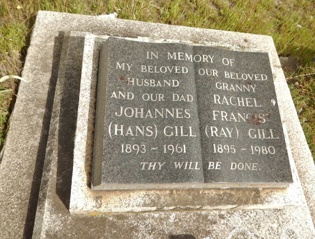 GILL Johannes 1893-1961 &amp; Rachel Francis 1895-1980