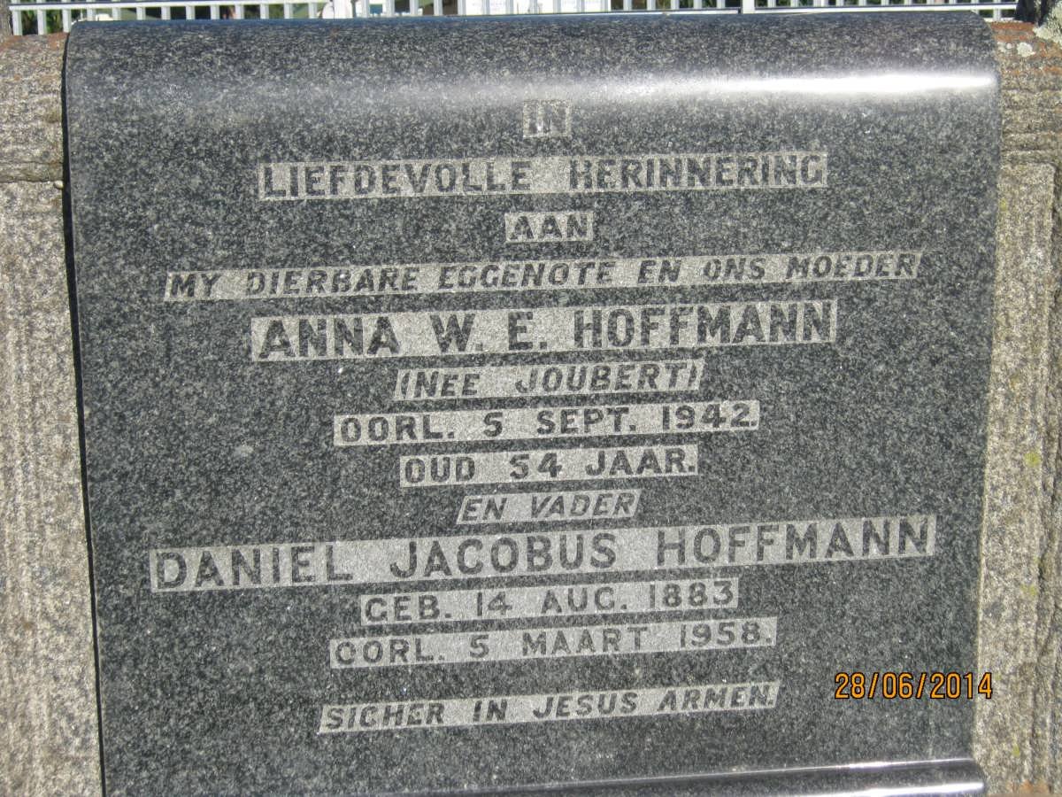 HOFFMANN Daniel Jacobus 1883-1958 &amp; Anna W.E. JOUBERT -1942
