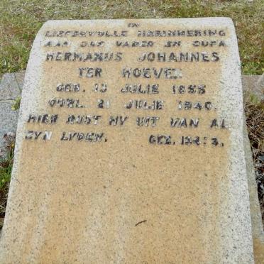 HOEVEN Hermanus Johannes, Ter 1855-1940