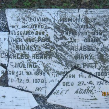 HOLING Sidney Charles Henry 1896-1978 &amp; Isabel Mary PITT 1889-1979