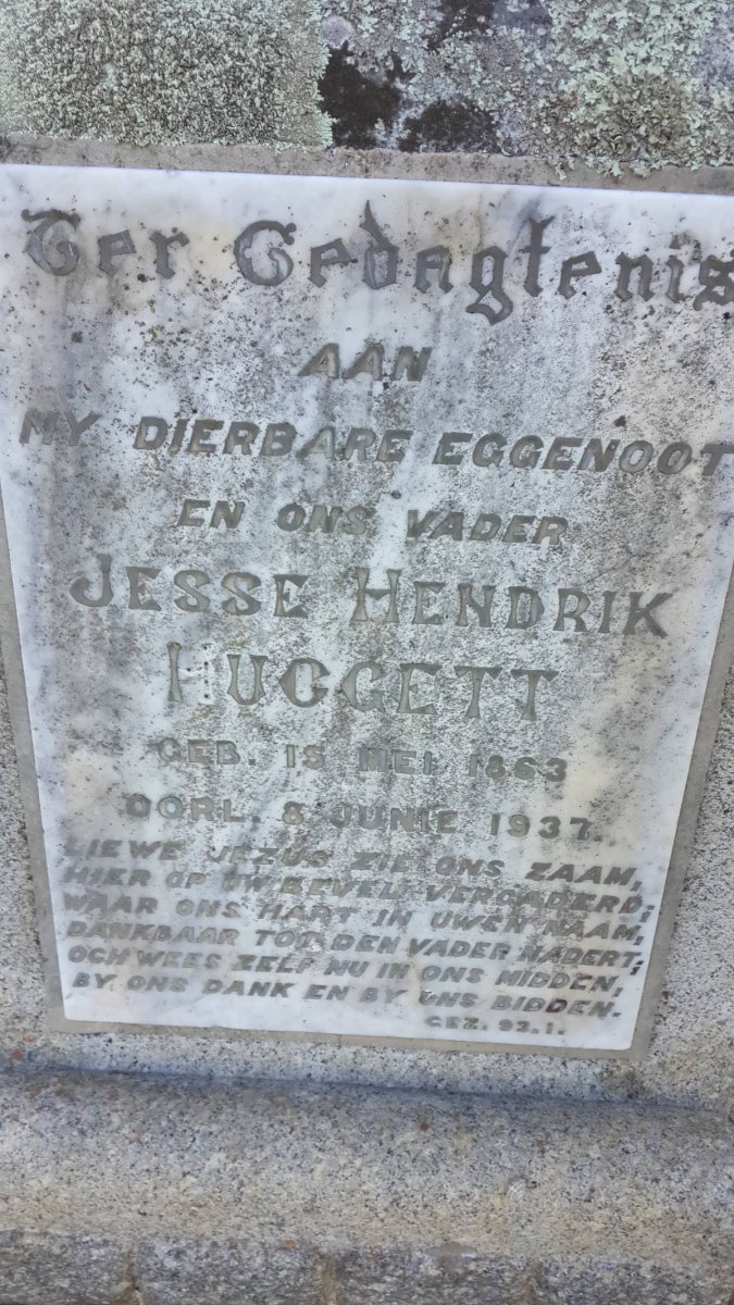 HUGGETT Jesse Hendrik 1863-1937