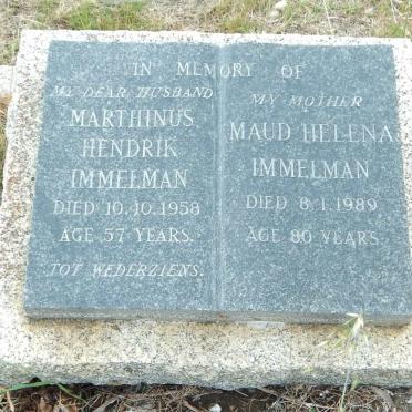 IMMELMAN Marthinus Hendrik -1958 &amp; Maud Helena -1989