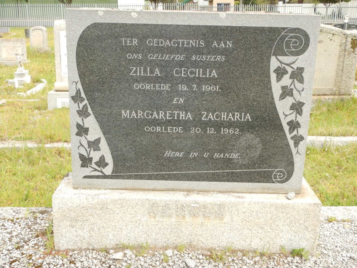 JANSEN Zilla Cecilia -1961 :: JANSEN Margaretha Zacharia -1962