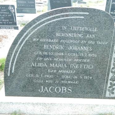 JACOBS Hendrik Johannes 1894-1959 &amp; Alida Maria MORKEL 1900-1974