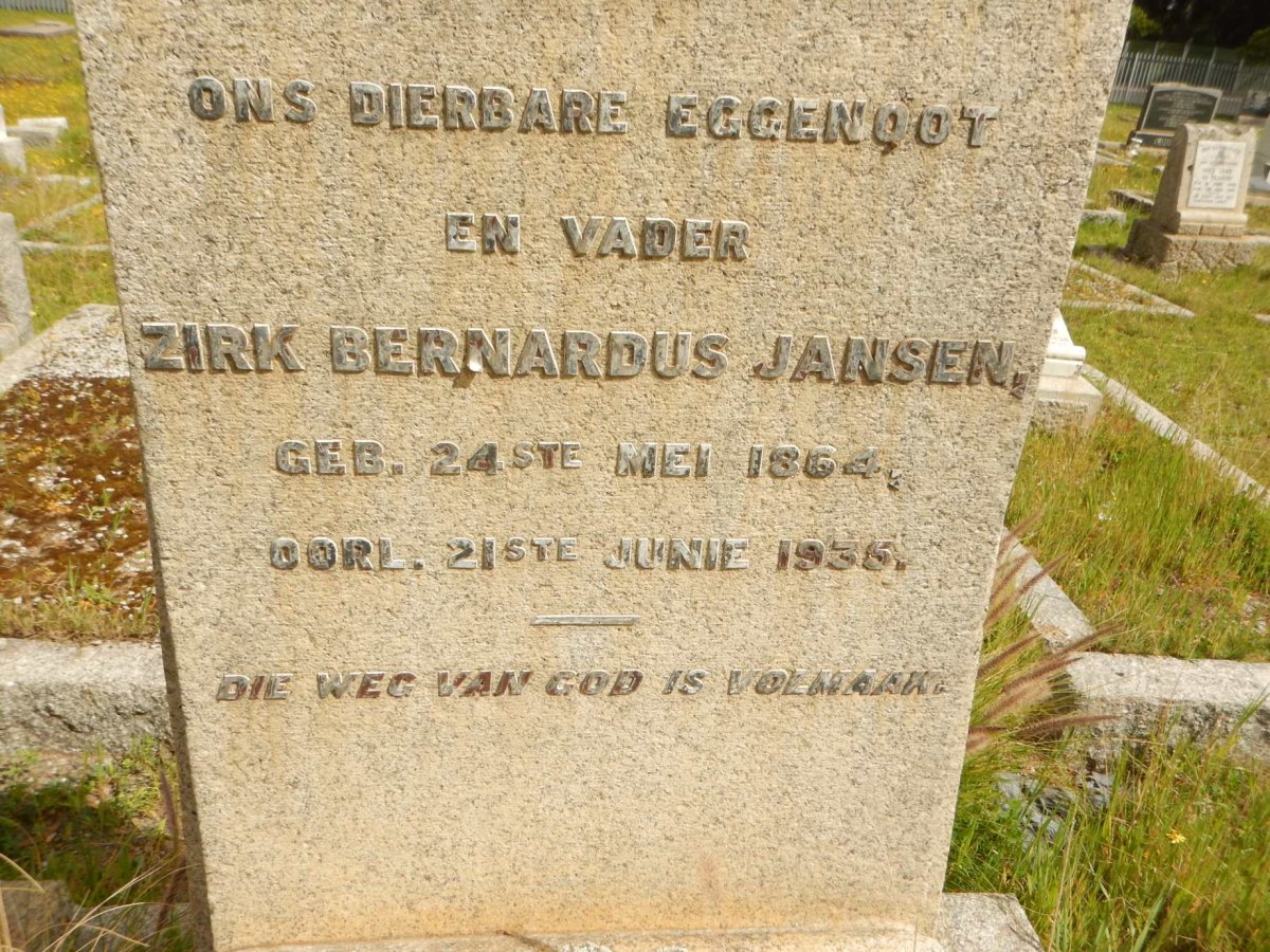 JANSEN Zirk Bernardus 1864-1935
