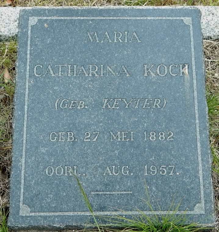 KOCK Maria Catharina nee KEYTER 1882-1957