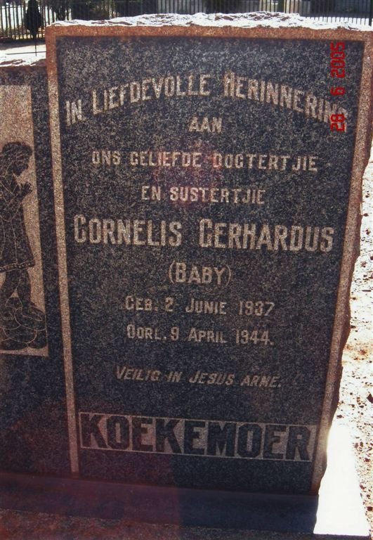 KOEKEMOER Cornelis Gerhardus 1937-1944