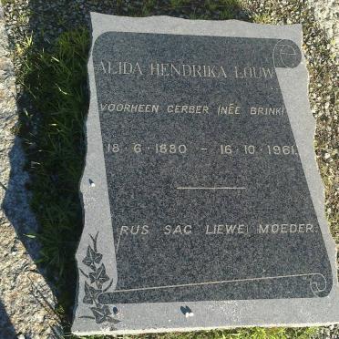 LOUW Alida Hendrika voorheen GERBER nee BRINK 1880-1961