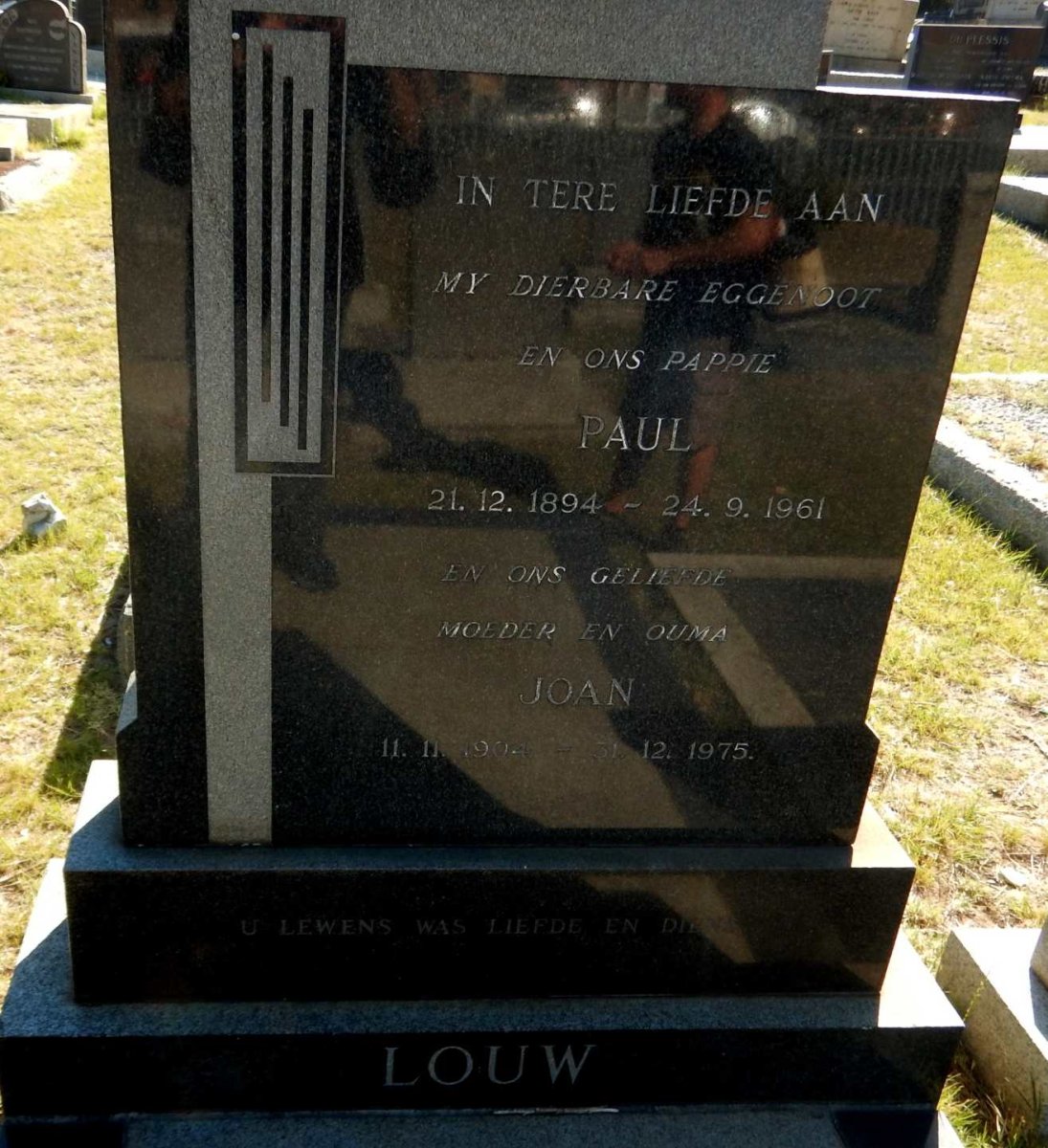 LOUW Paul 1894-1961 &amp; Joan 1904-1975