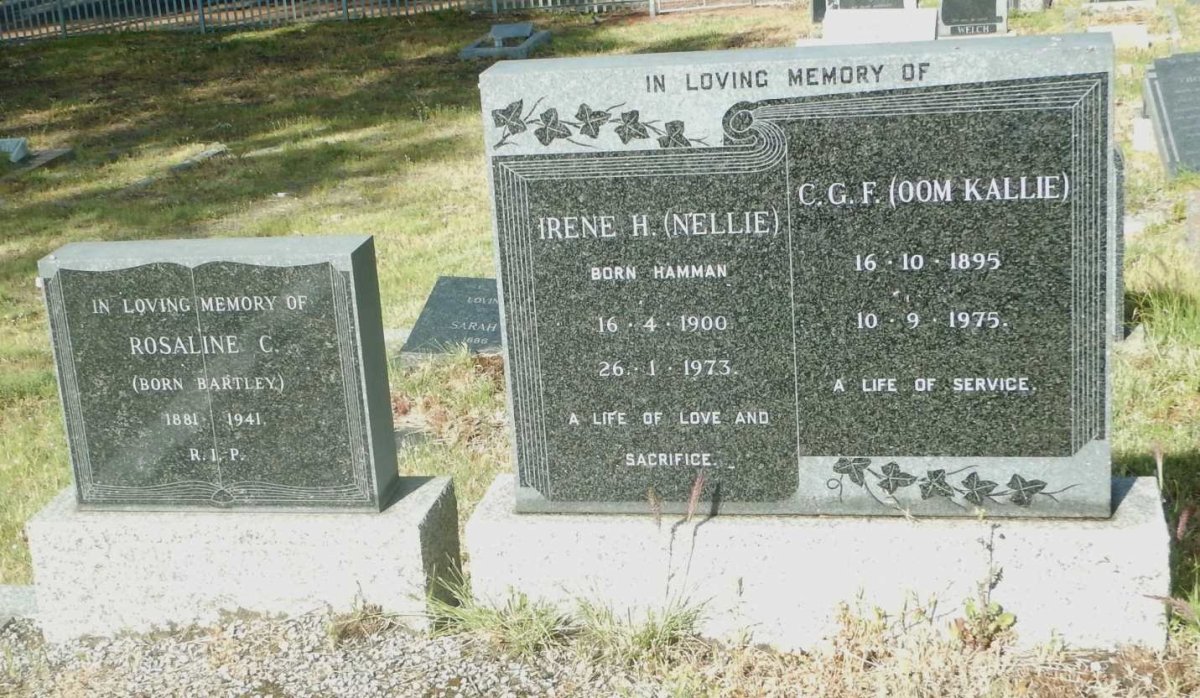 MULLER C.G.F. 1895-1975 &amp; Irene H. HAMMAN 1900-1973 :: HAMMAN Rosaline C. nee BARTLEY 1881-1941