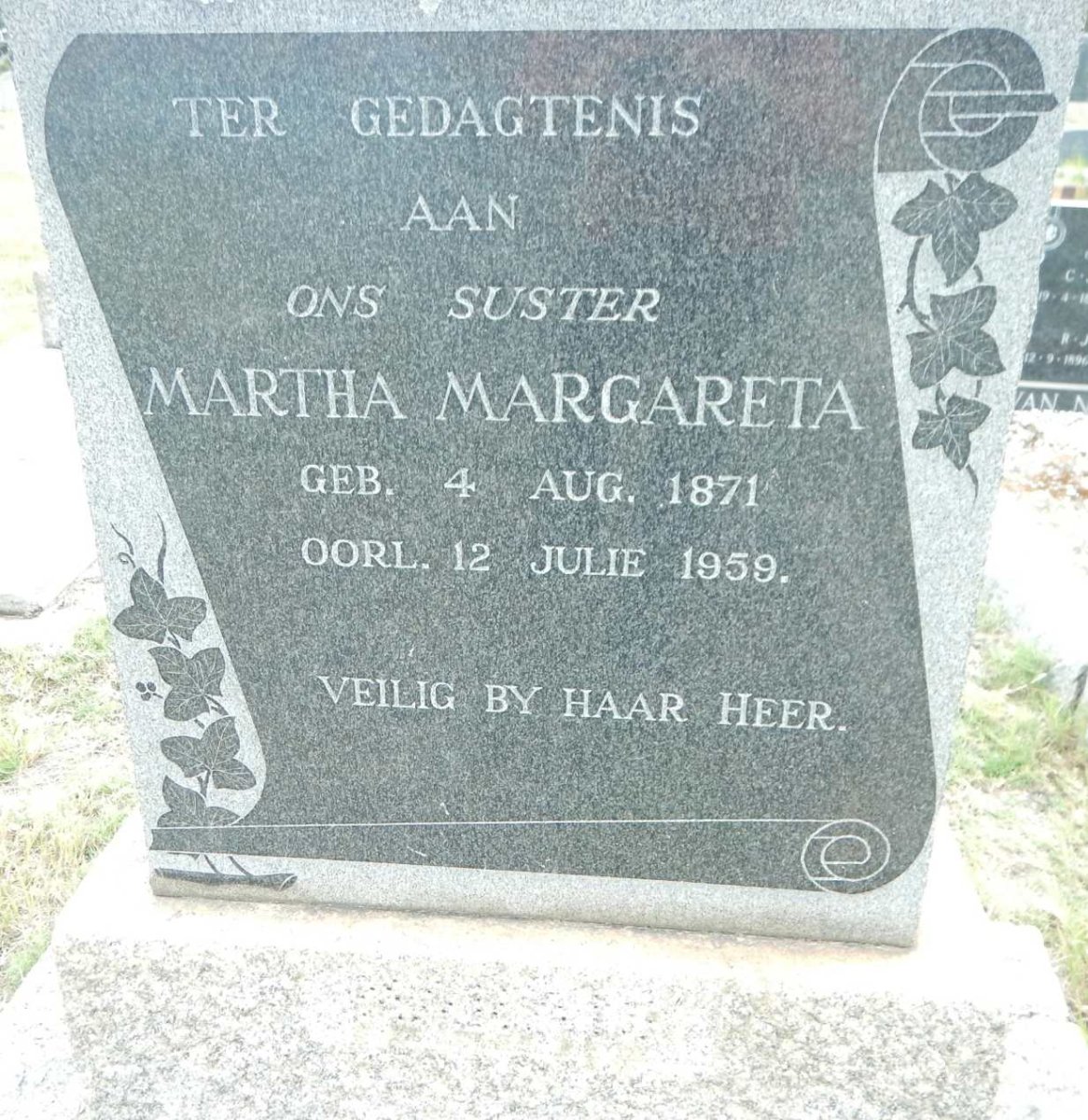 MARAIS Martha Margareta 1871-1959