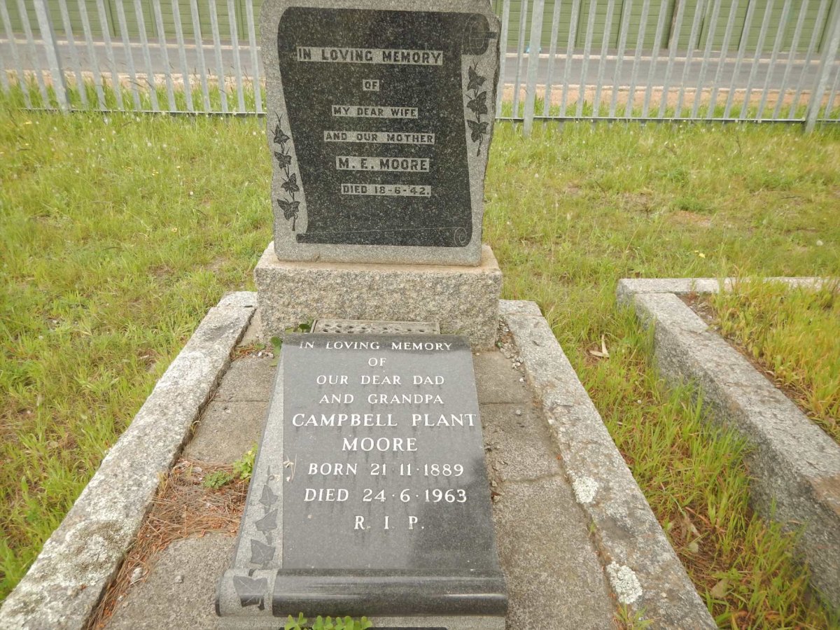 MOORE Campbell Plant 1889-1963 &amp; M.E. -1942