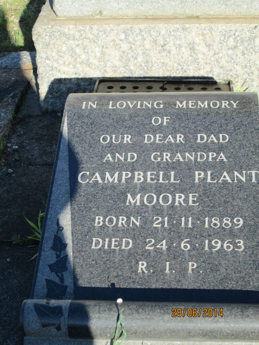 MOORE Campbell Plant 1889-1963