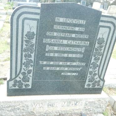 MERWE Susanna Catharina, van der nee REDELINGHUYS 1903-1960