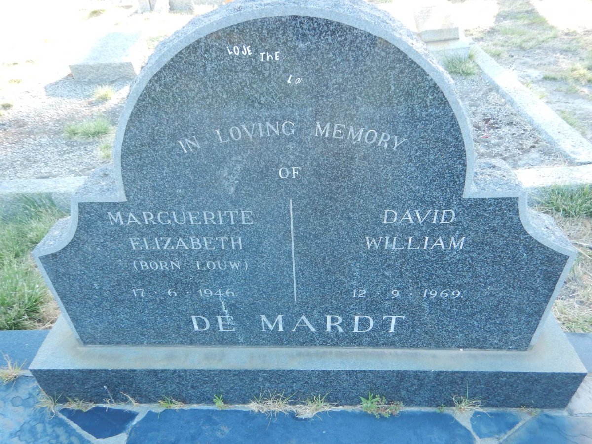 MARDT David William, de -1969 &amp; Marguerite Elizabeth LOUW -1946