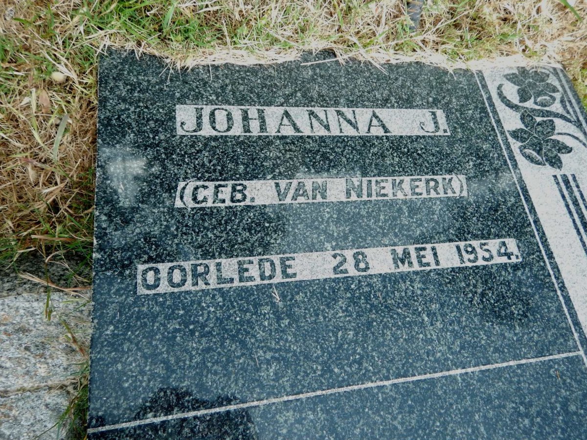 NIEKERK Johanna J., van -1954