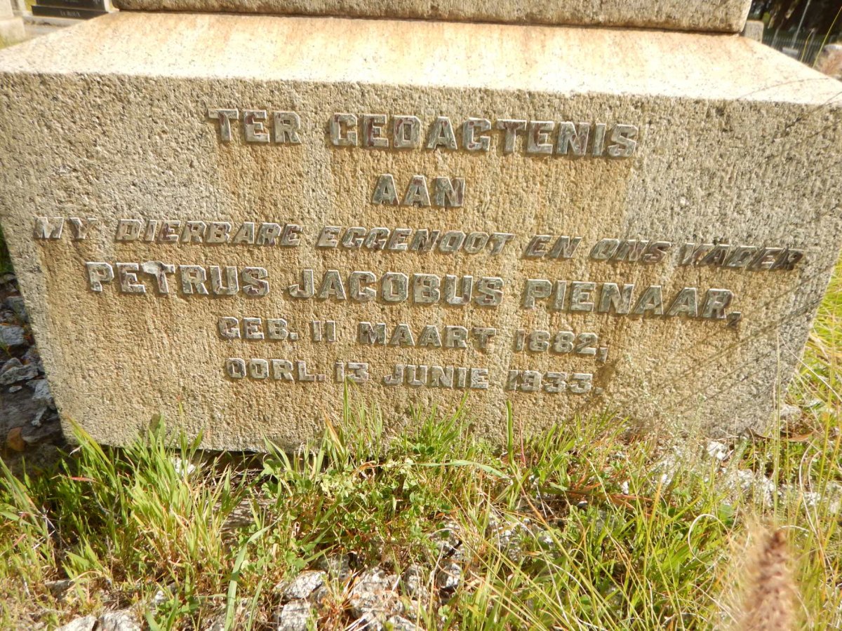 PIENAAR Petrus Jacobus 1882-1933 :: PIENAAR Bernard 1914-1939
