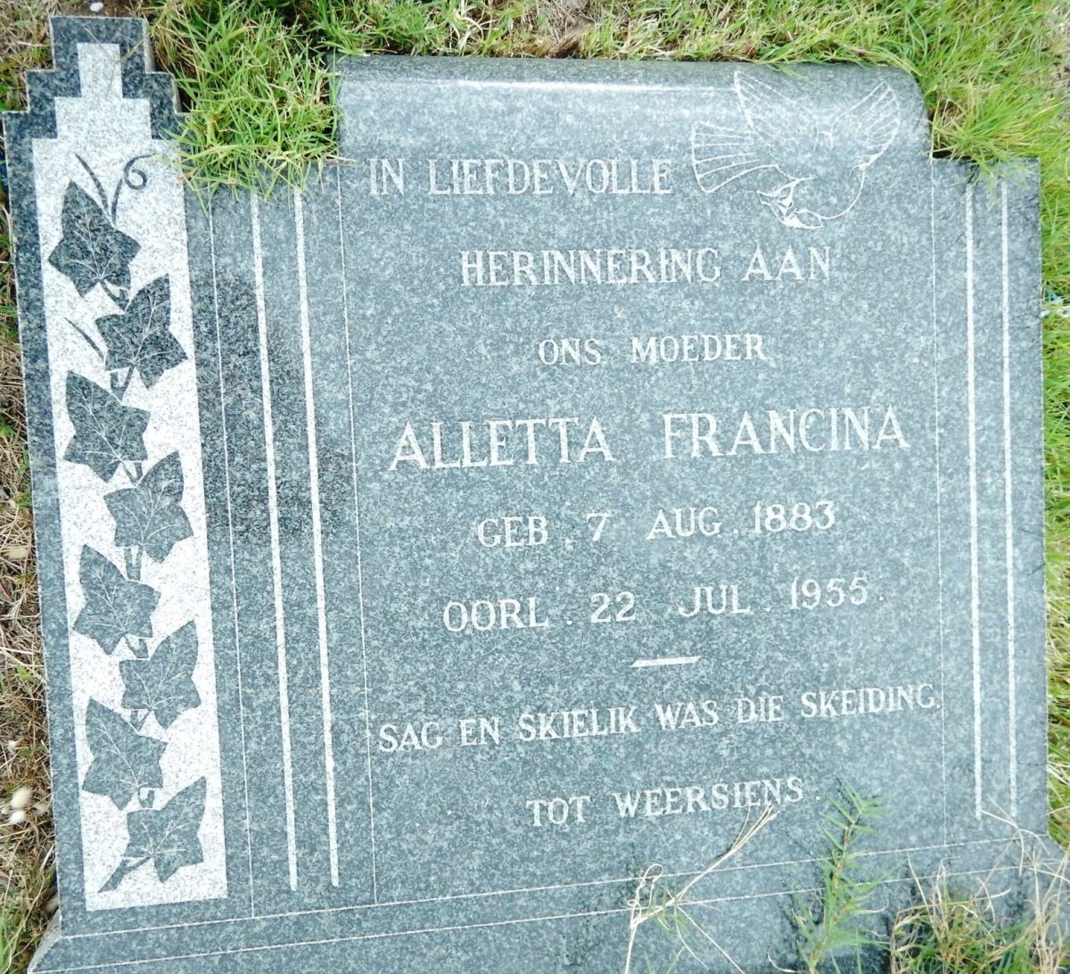 ROSSOUW Aletta Francina 1883-1955