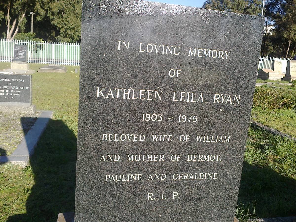 RYAN Kathleen Leila 1903-1975
