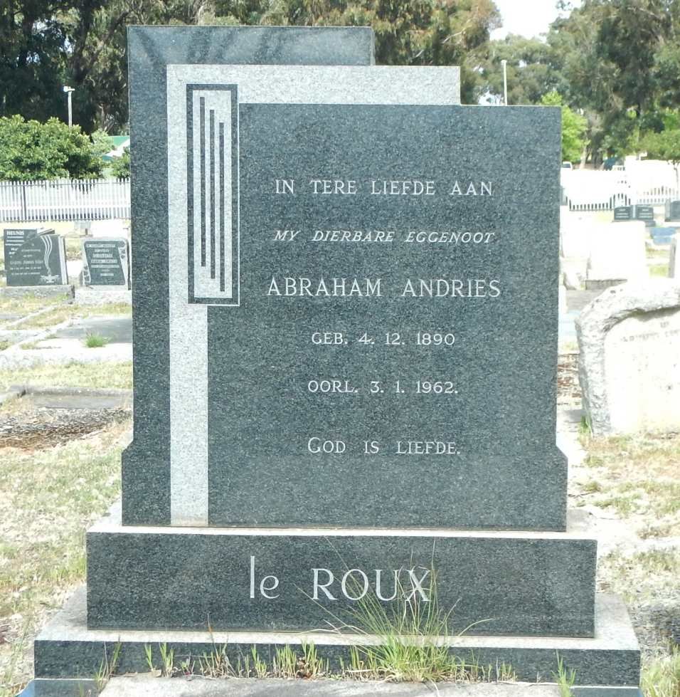 ROUX Abraham Andries, le 1890-1962