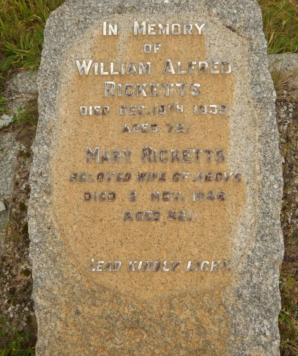RICKETTS William Alfred -1939 &amp; Mary -1946