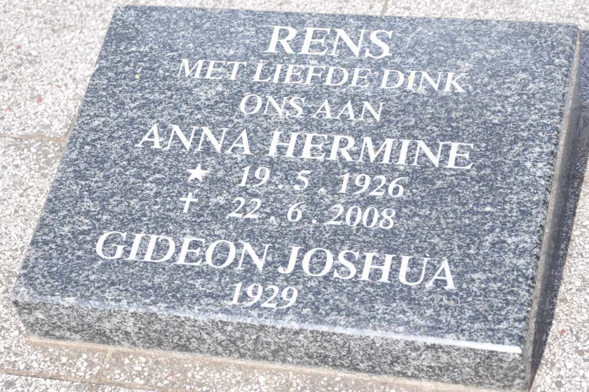 RENS Anna Hermine 1926-2008 :: RENS Gideon Joshua 1929