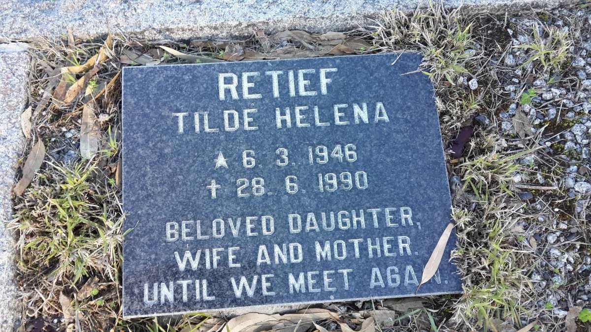 RETIEF Tilda Helena 1946-1990