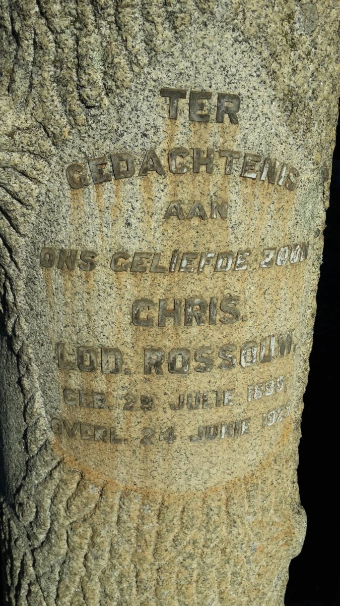 ROSSOUW Chris. Lod. 1899-1925
