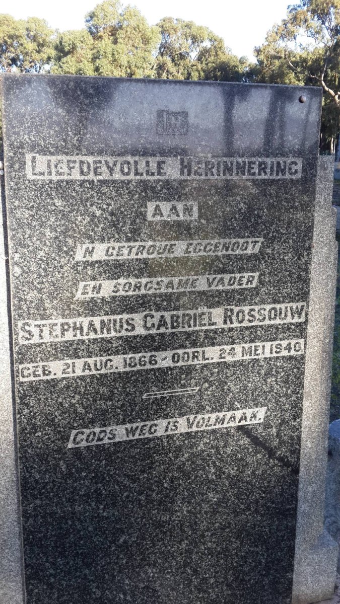 ROSSOUW Stephanus Gabriel 1866-1940