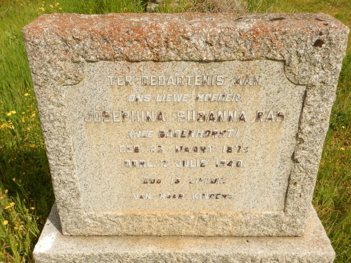 RAS Josephina Susanna nee BADENHORST 1873-1940