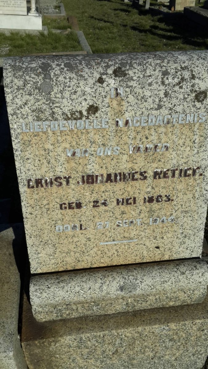 RETIEF Ernst Johannes 1863-1944