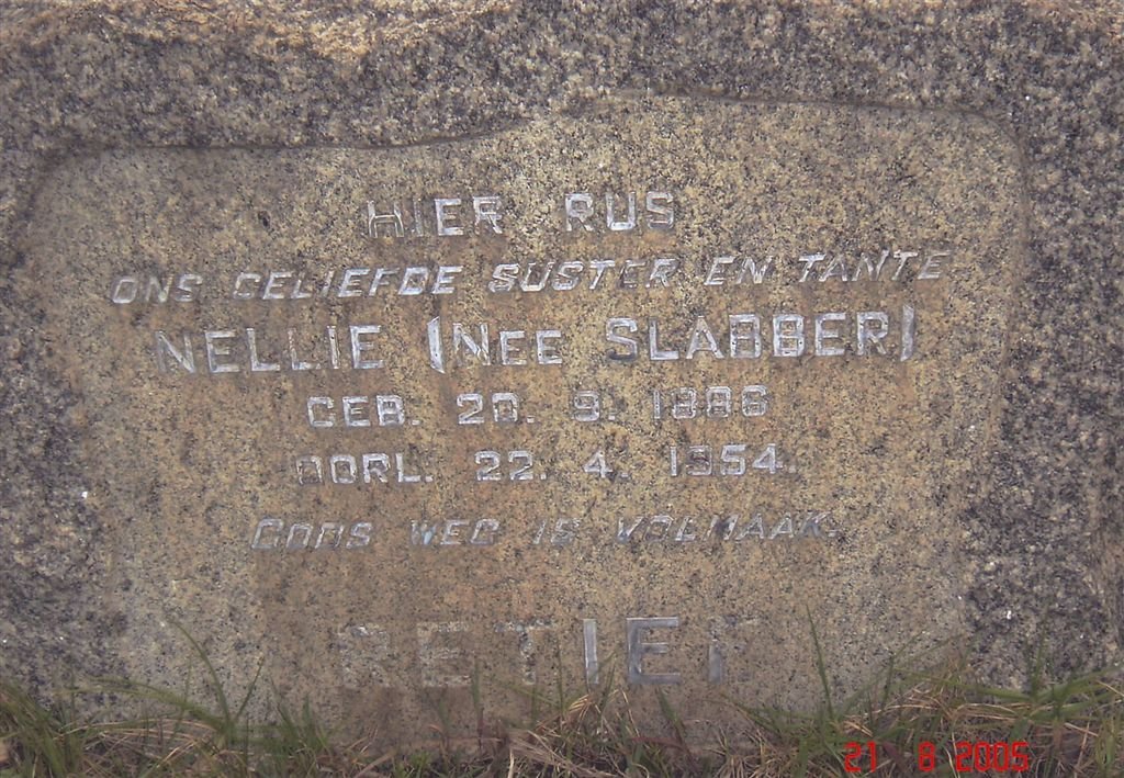 RETIEF Nellie nee SLABBER 1886-1954