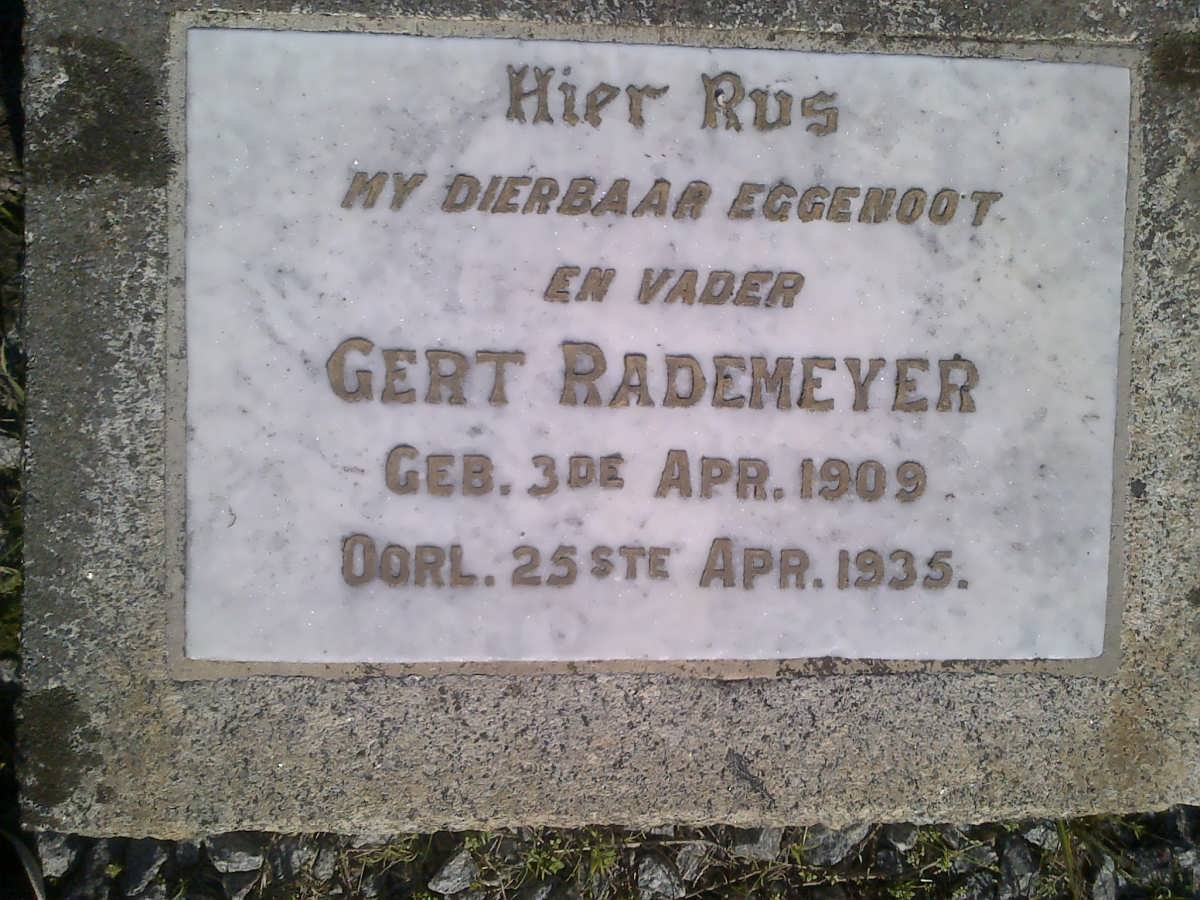 RADEMEYER Gert 1909-1935