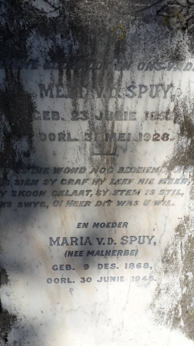 SPUY Melt, v.d. 1852-1928 &amp; Maria MALHERBE 1868-1946