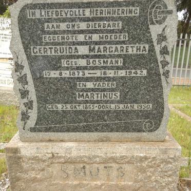 SMUTS Martinus 1865-1950 &amp; Gertruida Margaretha BOSMAN 1873-1942