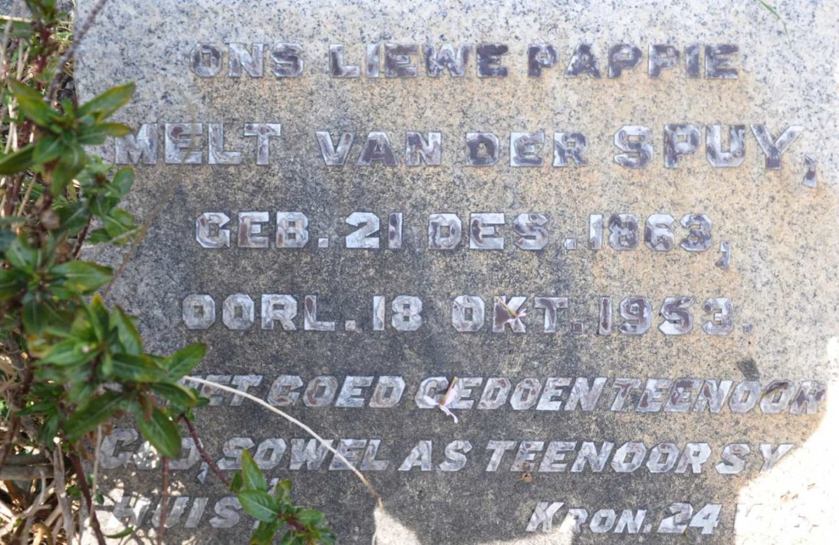SPUY Melt, van der 1863-1953