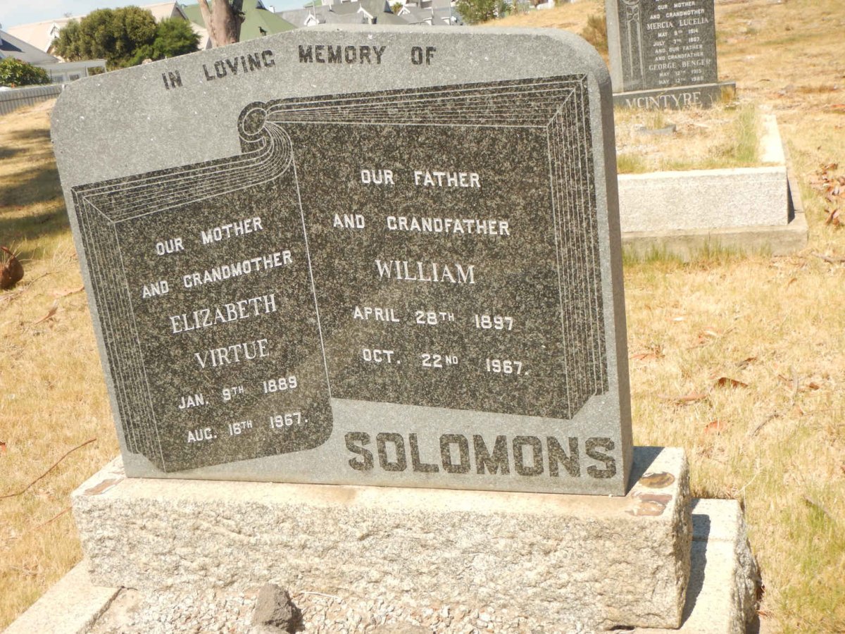 SOLOMONS William 1897-1967 &amp; Elizabeth Virtue 1889-1967