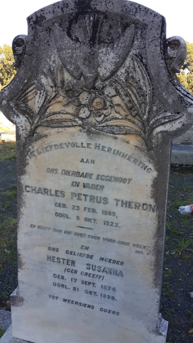 THERON Charles Petrus 1869-1925 Hester Susanna GREEFF 1874-1939