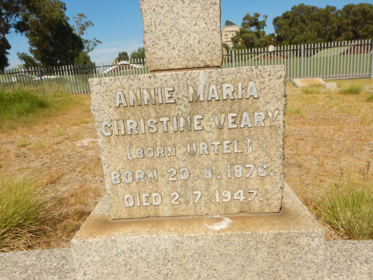 VEARY Annie Maria Christine nee URTEL 1876-1947