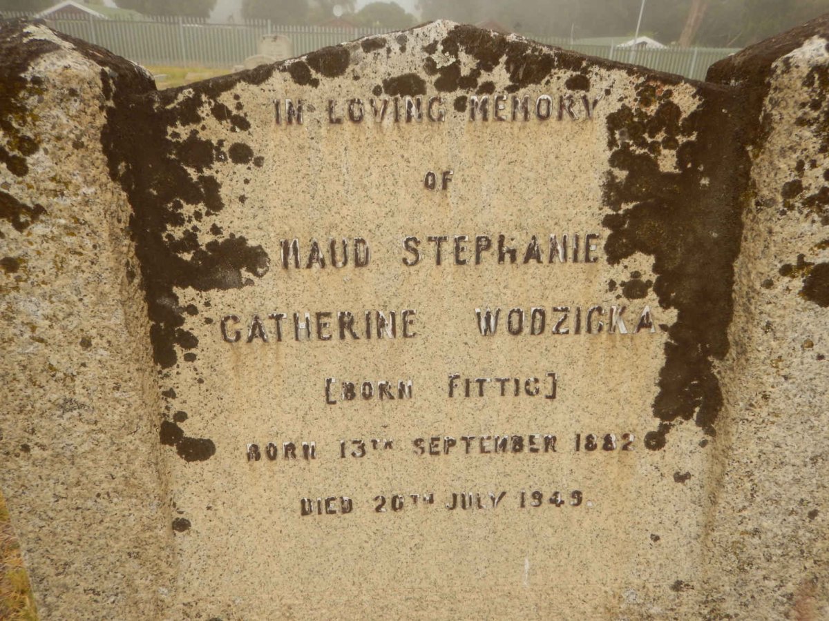 WODZICKA Maud Stephanie Catherine nee FITTIG 1882-1949