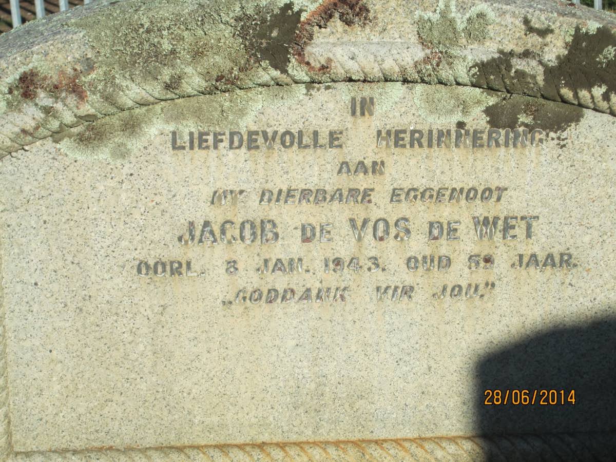WET Jacob De Vos, de -1943